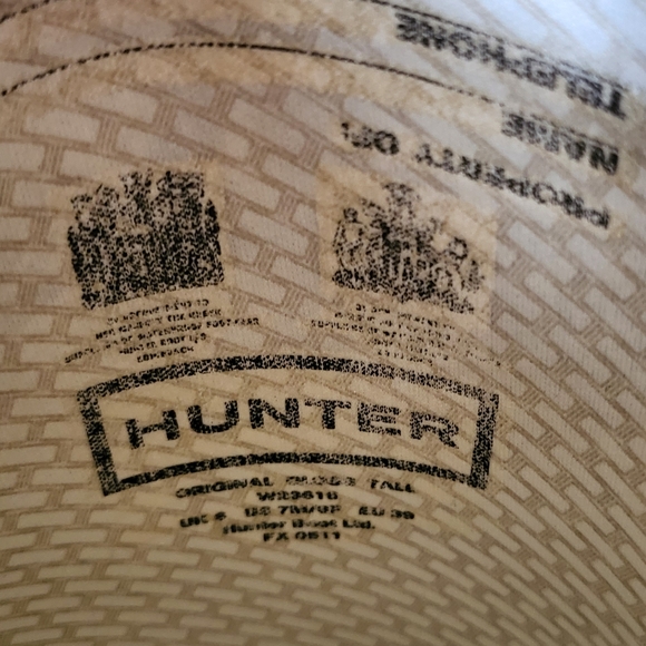 Size 8 Hunter Rain Boots Glossy Nimbus Blue Rubber Boots - Picture 12 of 13